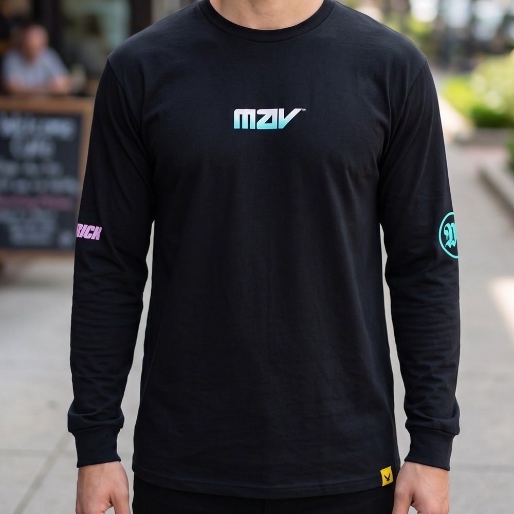 Maverick Logan Paul Black Long Sleeve Graphic T-Shirt MAV Logo Mens Large